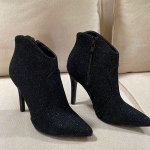 Sparkly black high heel booties sz 36